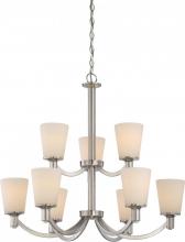 Nuvo 60/5829 - Laguna - 9 Light 2-Tier Hanging with White Glass - Brushed Nickel Finish