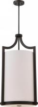 Nuvo 60/5890 - Meadow - 4 Light Large Foyer Pendant with White Fabric Shade - Russet Bronze Finish