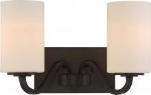 Nuvo 60/5902 - Willow - 2 Light Vanity with White Glass - Aged Bronze Finish
