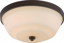 Nuvo 60/5904 - Willow - 2 Light Flush with White Glass - Aged Bronze Finish