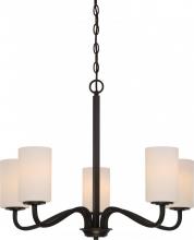 Nuvo 60/5905 - Willow - 5 Light Hanging with White Glass - Aged Bronze Finish