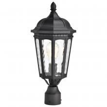 Nuvo 60/5943 - East River Collection Outdoor 19.5 inch Post Light Pole Lantern; Matte Black Finish with Clear Water