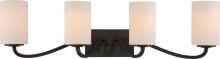 Nuvo 60/5971 - Willow - 4 Light Vanity with White Glass - Forest Bronze Finish