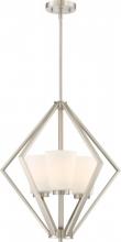Nuvo 60/6245 - Nome - 3 Light Pendant with Satin White Glass - Brushed Nickel Finish