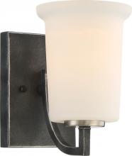Nuvo 60/6371 - Chester - 1 Light Vanity with White Glass - Iron Black with Brushed Nickel Accents