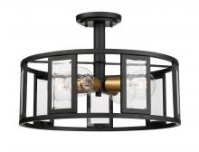 Nuvo 60/6413 - Payne - 4 Light Semi Flush Fixture with Clear Beveled Glass - Midnight Bronze Finish