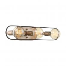 Nuvo 60/6653 - Chassis- 3 Light Vanity - Copper Brushed Brass and Matte Black Finish