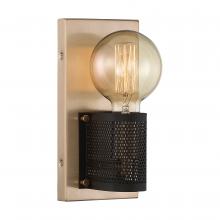 Nuvo 60/6661 - Passage - 1 Light Wall Sconce - Copper Brushed Brass Finish with Black Mesh
