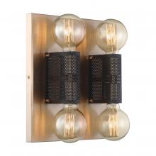 Nuvo 60/6663 - Passage - 4 Light Flush - Copper Brushed Brass Finish with Black Mesh