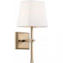 Nuvo 60/6707 - Highline - 1 Light Vanity - with White Linen Shade - Burnished Brass Finish