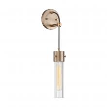 Nuvo 60/6711 - Eaves - 1 Light Sconce - with Clear Ribbed Glass - Copper Brushed Brass Finish