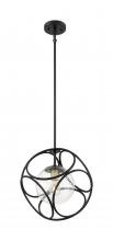 Nuvo 60/6945 - Aurora - 1 Light Mini Pendant with Seeded Glass - Black and Vintage Brass Finish