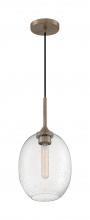 Nuvo 60/7016 - Aria - 1 Light Pendant with Seeded Glass - Burnished Brass Finish