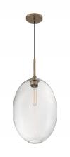 Nuvo 60/7018 - Aria - 1 Light Pendant with Seeded Glass - Burnished Brass Finish