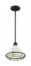 Nuvo 60/7023 - Newbridge - 1 Light Pendant with- Gloss White and Black Accents Finish