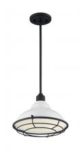 Nuvo 60/7024 - Newbridge - 1 Light Pendant with- Gloss White and Black Accents Finish