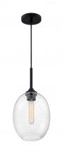 Nuvo 60/7026 - Aria - 1 Light Pendant with Seeded Glass - Matte Black Finish