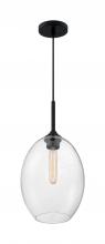 Nuvo 60/7027 - Aria - 1 Light Pendant with Seeded Glass - Matte Black Finish