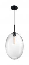Nuvo 60/7028 - Aria - 1 Light Pendant with Seeded Glass - Matte Black Finish
