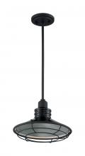 Nuvo 60/7034 - Blue Harbor - 1 Light Pendant with- Black and Silver & Black Accents Finish
