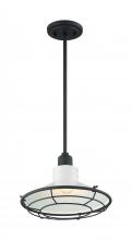 Nuvo 60/7054 - Blue Harbor - 1 Light Pendant with- Gloss White and Black Accents Finish