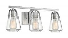 Nuvo 60/7113 - Skybridge - 3 Light Vanity with Clear Glass - Brushed Nickel Finish