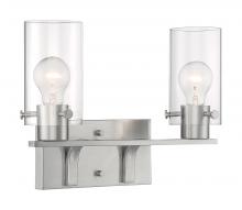 Nuvo 60/7172 - Sommerset - 2 Light Vanity with Clear Glass - Brushed Nickel Finish