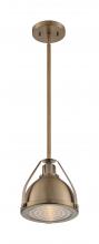 Nuvo 60/7201 - Barbett - 1 Light Pendant with Fresnel Glass - Burnished Brass Finish