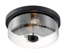 Nuvo 60/7268 - Sommerset - 2 Light Flush Mount with Clear Glass - Matte Black Finish