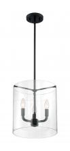 Nuvo 60/7277 - Sommerset - 3 Light Pendant with Clear Glass - Matte Black Finish