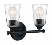 Nuvo 60/7282 - Bransel - 2 Light Vanity with Seeded Glass - Matte Black Finish
