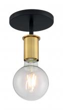 Nuvo 60/7343 - Ryder - 1 Light Semi-Flush with- Black and Brushed Brass Finish