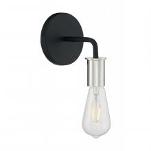 Nuvo 60/7351 - Ryder - 1 Light Sconce with- Black and Polished Nickel Finish