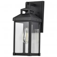  60/7371 - Corning; 1 Light Medium Wall Lantern; Matte Black with Clear Glass