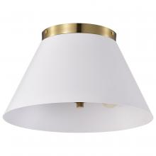 Nuvo 60/7418 - Dover; 3 Light; Small Flush Mount; White with Vintage Brass