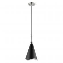  60/7478 - Tango; 1 Light; Large Pendant; Matte Black with Polished Nickel