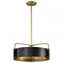  60/7843 - Altos 4 Light Medium Pendant; Matte Black and Natural Brass Finish