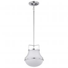  60/7872 - Valdora 1 Light Pendant; 10 Inches; Polished Nickel; White Opal Glass