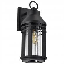  60/8103 - Wilton; 1 Light Large Wall Lantern; Matte Black with Clear Seeded Glass