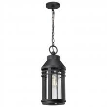  60/8104 - Wilton; 1 Light Hanging Lantern; Matte Black with Clear Seeded Glass