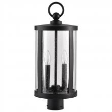  60/8114 - Broadstone; 2 Light Post Top; Matte Black with Clear Seeded Glass