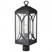  60/8124 - Oaklyn; 1 Light Post Top; Matte Black with Clear Glass