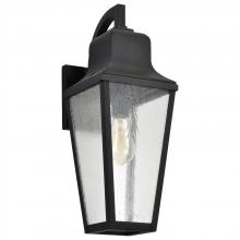  60/8133 - Lawrence; 1 Light Large Wall Lantern; Matte Black with Clear Seeded Glass