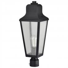  60/8134 - Lawrence; 1 Light Post Top; Matte Black with Clear Seeded Glass