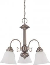  62/1113 - 3 Light - Ballerina LED Chandelier - Brushed Nickel Finish - Frosted Glass - Lamps Included