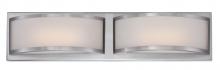 Nuvo 62/318 - Mercer - (2) LED Wall Sconce with Frosted Glass - Brushed Nickel Finish