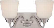  62/367 - Calvin - 2 Light Vanity Fixture with Satin White Glass - LED Omni Included