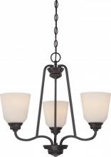  62/379 - Calvin - 3 Light Chandelier with Satin White Glass - LED Omni Included