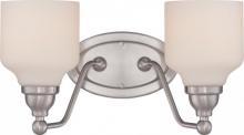  62/387 - Kirk - 2 Light Vanity Fixture with Satin White Glass - LED Omni Included