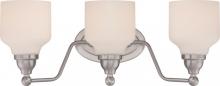  62/388 - Kirk - 3 Light Vanity Fixture with Satin White Glass - LED Omni Included